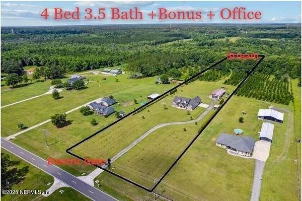 7.12 Acres of Residential Land with Home for Sale in Hilliard, Florida