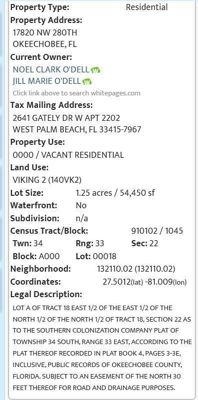 1.25 Acres of Residential Land for Sale in Okeechobee, Florida