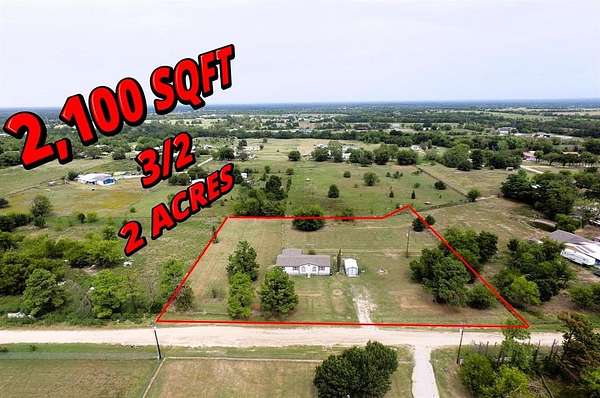 2 Acres of Residential Land with Home for Sale in Quinlan, Texas