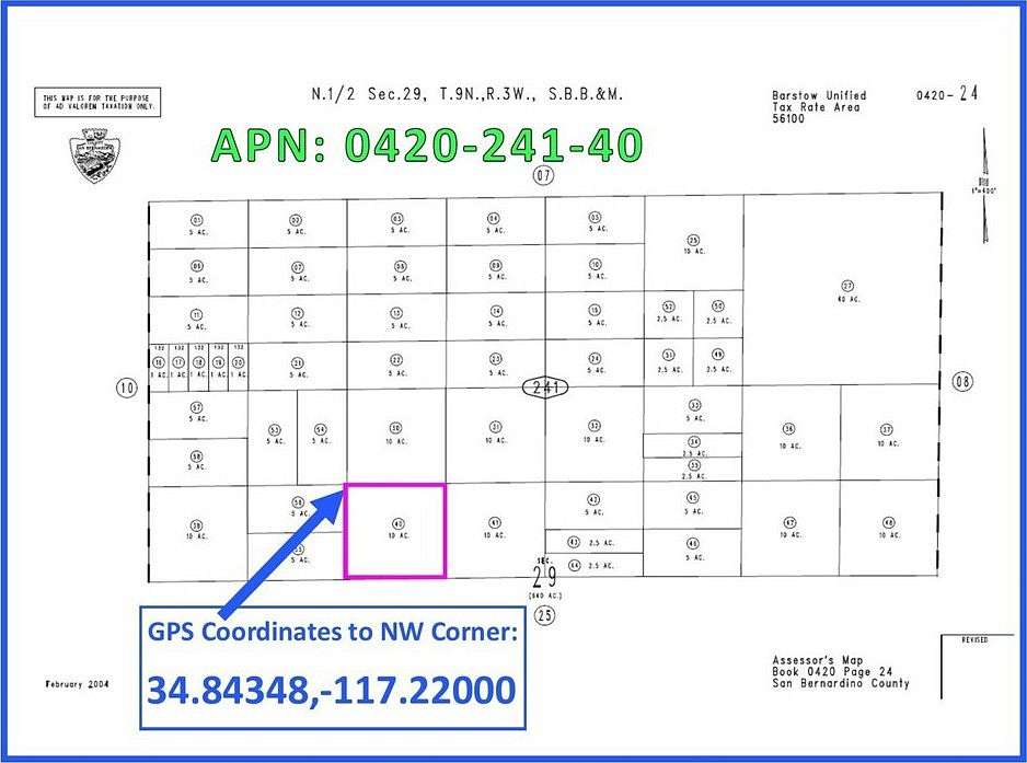 10 Acres of Recreational Land for Sale in Barstow, California