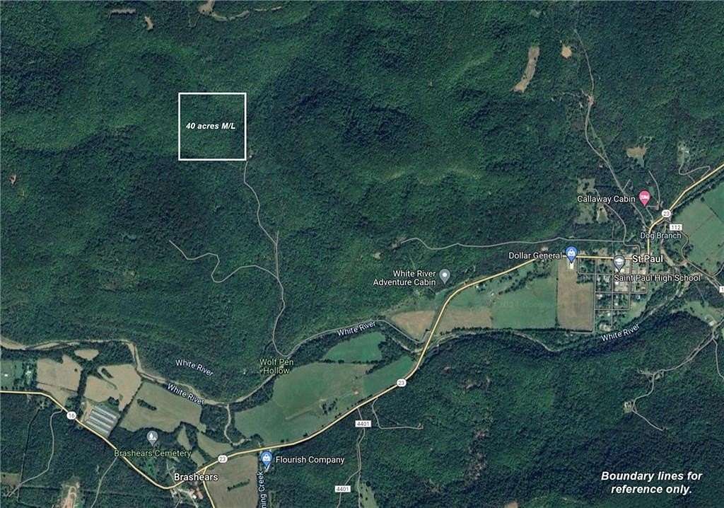 40 Acres of Recreational & Residential Land for Sale in St. Paul, Arkansas