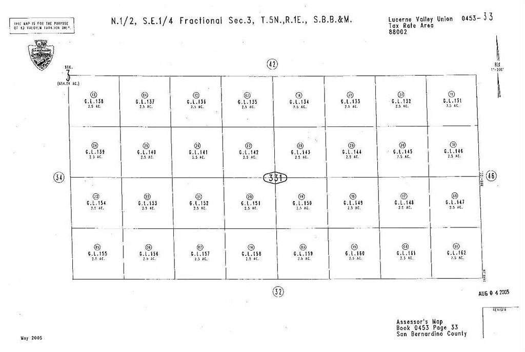 2.5 Acres of Land for Sale in Lucerne Valley, California