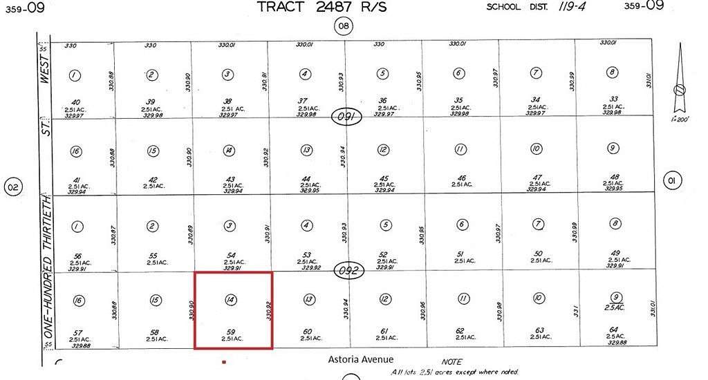 2.5 Acres of Land for Sale in Rosamond, California