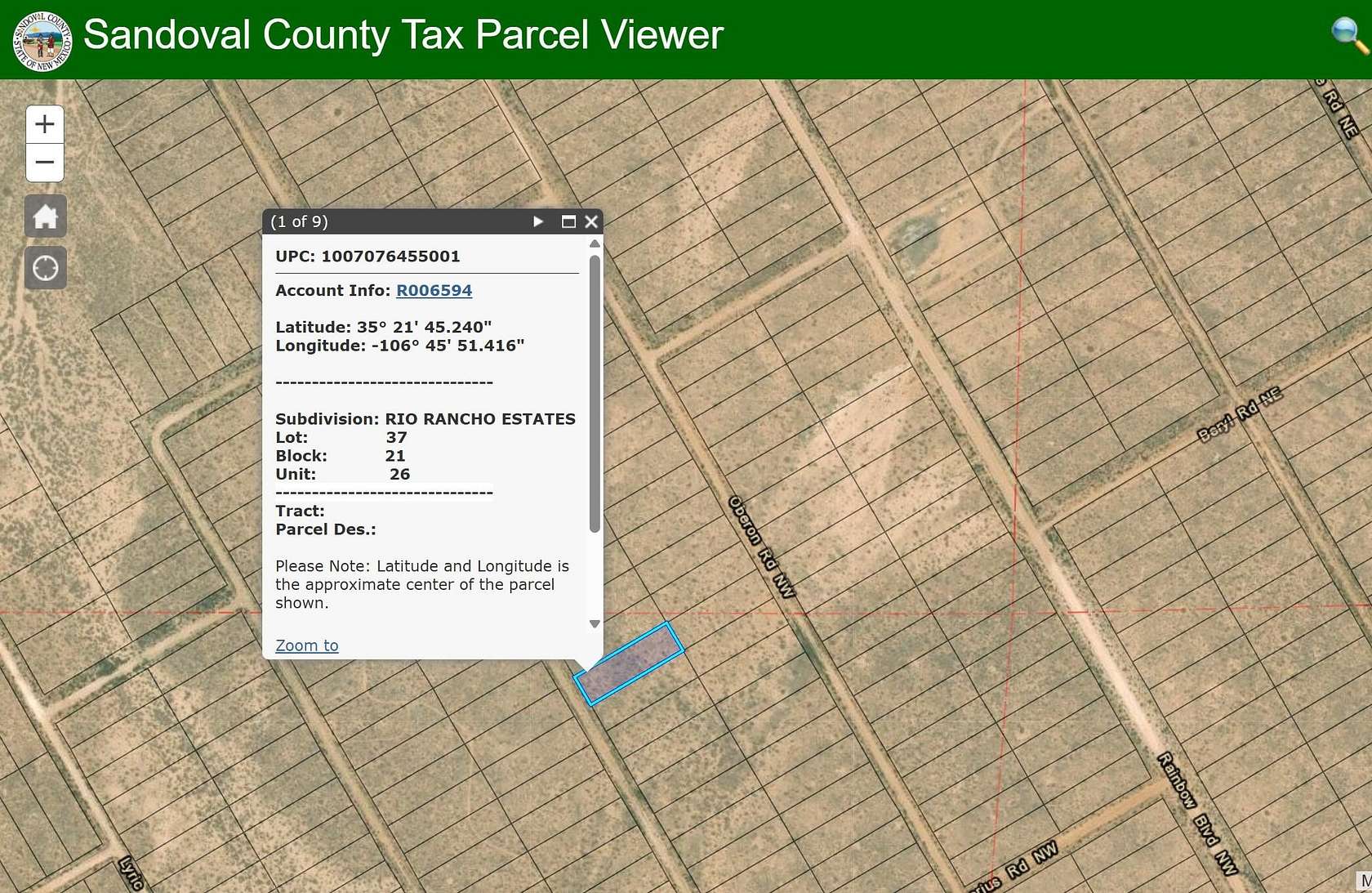 2.18 Acres of Land for Sale in Rio Rancho, New Mexico