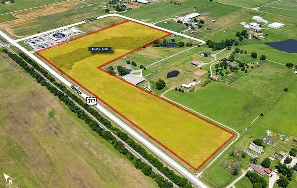 34.4 Acres of Commercial Land for Sale in Pilot Point, Texas