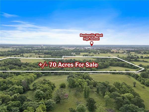 69.5 Acres of Mixed-Use Land for Sale in Centerton, Arkansas