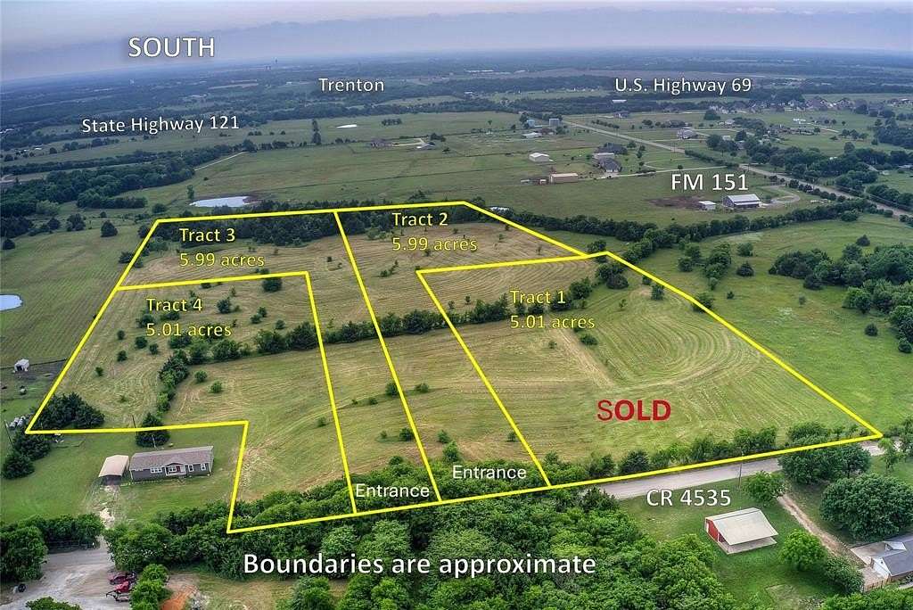 6 Acres of Residential Land for Sale in Trenton, Texas