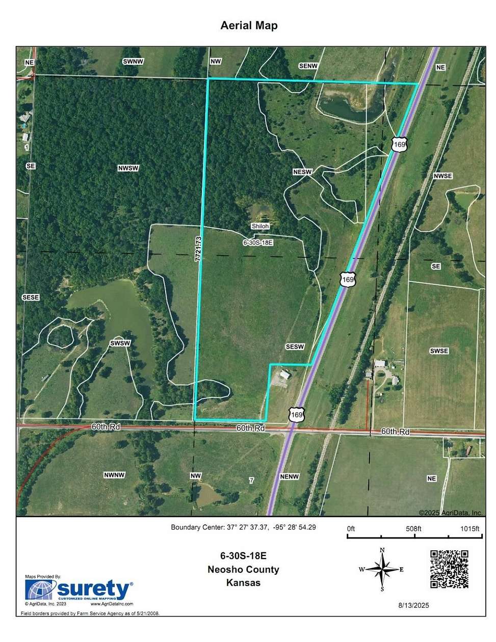 50 Acres of Land for Sale in Thayer, Kansas
