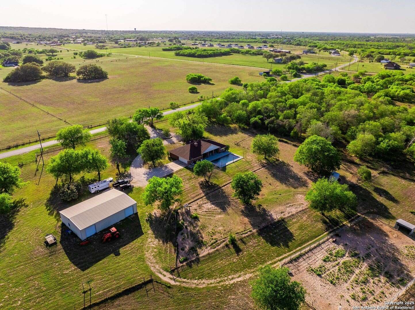 32.8 Acres of Agricultural Land with Home for Sale in La Vernia, Texas