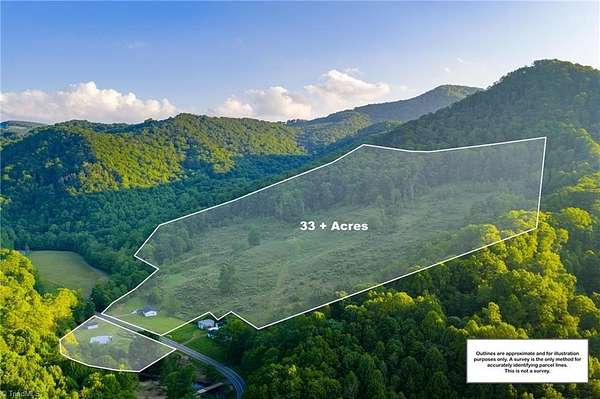 35.2 Acres of Land with Home for Sale in Creston, North Carolina