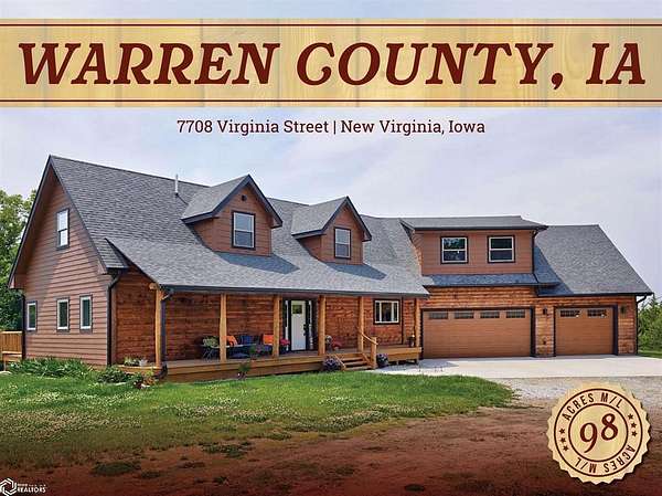 98 Acres of Agricultural Land with Home for Sale in New Virginia, Iowa