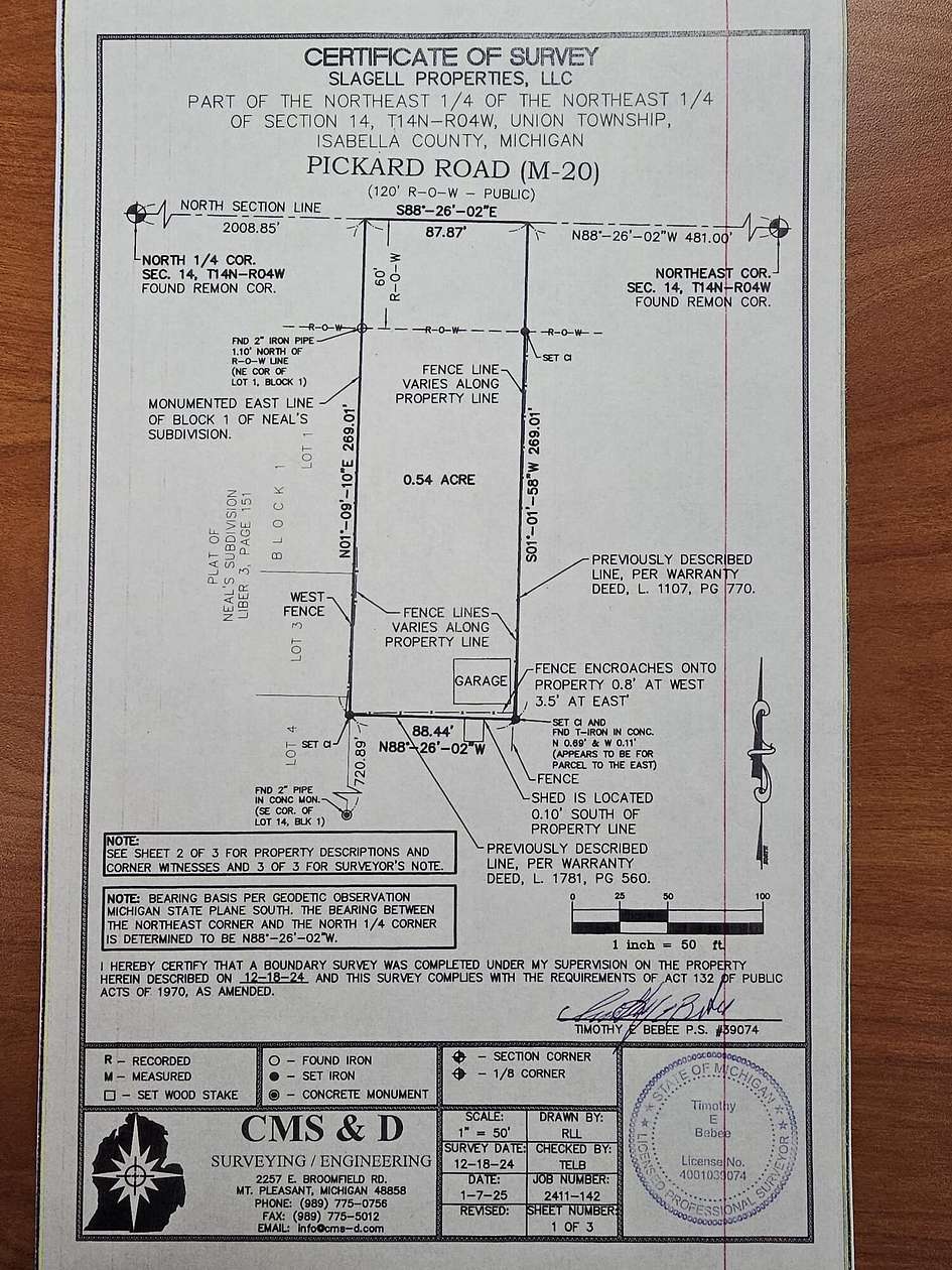 0.54 Acres of Commercial Land for Sale in Mount Pleasant, Michigan