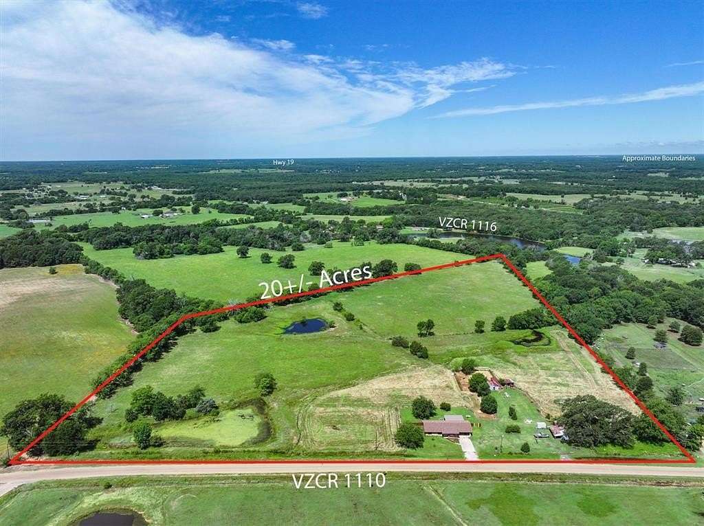 20.5 Acres of Agricultural Land with Home for Sale in Grand Saline, Texas