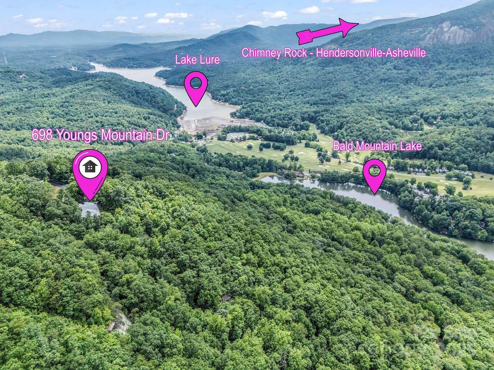 2.42 Acres of Residential Land with Home for Sale in Lake Lure, North Carolina