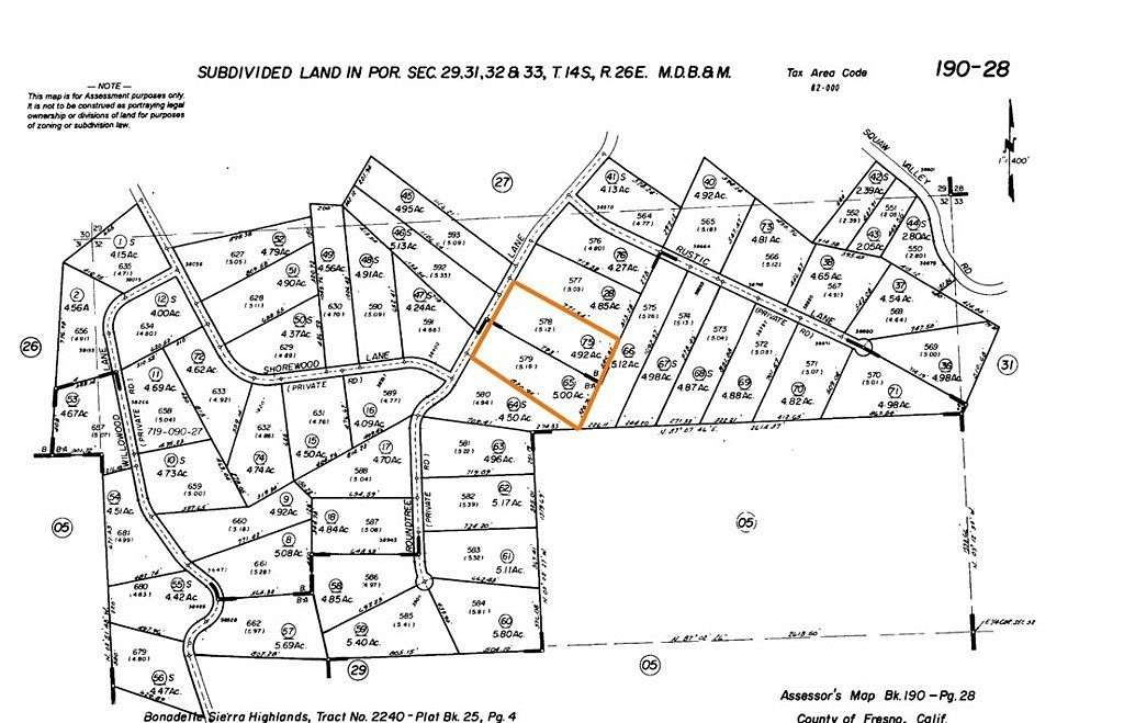 10 Acres of Residential Land for Sale in Squaw Valley, California