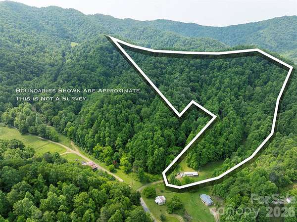 20.3 Acres of Recreational Land with Home for Sale in Marshall, North Carolina