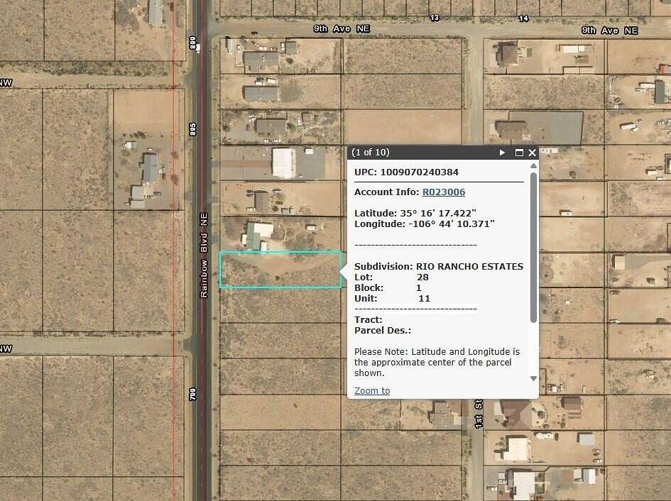 0.5 Acres of Residential Land for Sale in Rio Rancho, New Mexico