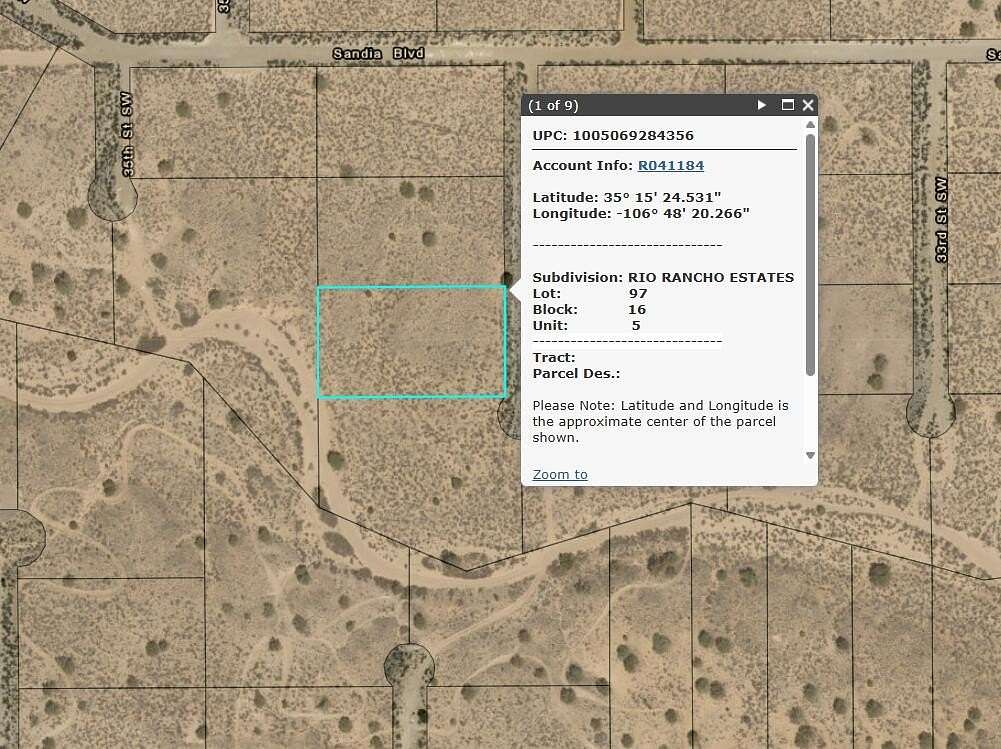 1 Acre of Land for Sale in Rio Rancho, New Mexico