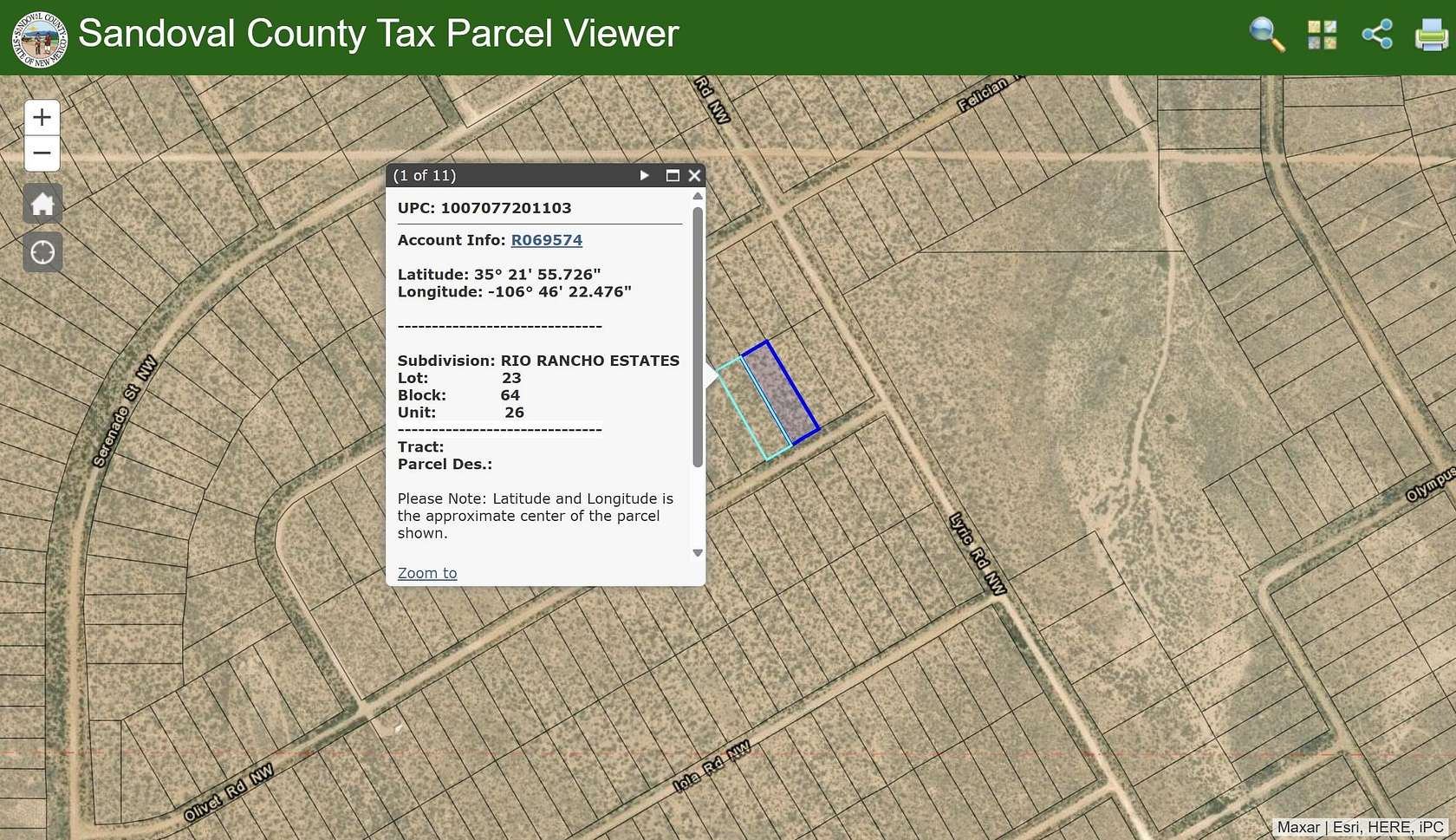 1 Acre of Land for Sale in Rio Rancho, New Mexico