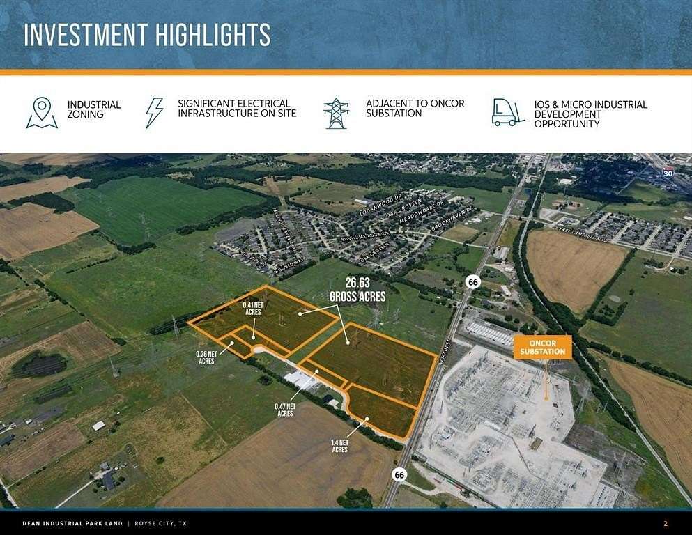 26.6 Acres of Commercial Land for Sale in Royse City, Texas