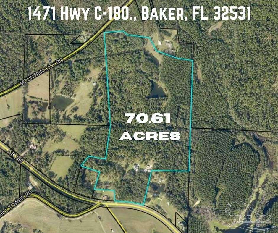 70.6 Acres of Land with Home for Sale in Baker, Florida