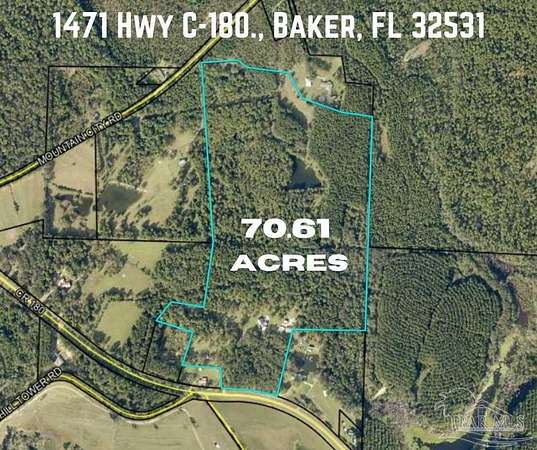 70.6 Acres of Land with Home for Sale in Baker, Florida