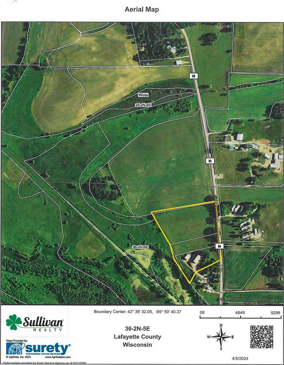 10.4 Acres of Agricultural Land for Sale in Wiota, Wisconsin