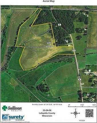 42.8 Acres of Agricultural Land for Sale in Browntown, Wisconsin
