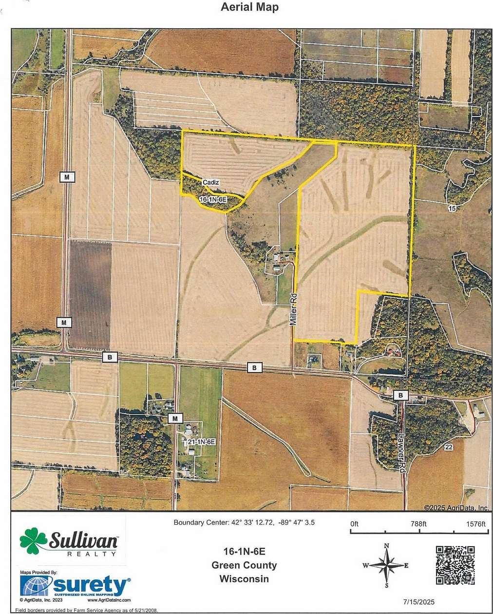 79.2 Acres of Agricultural Land for Sale in Browntown, Wisconsin