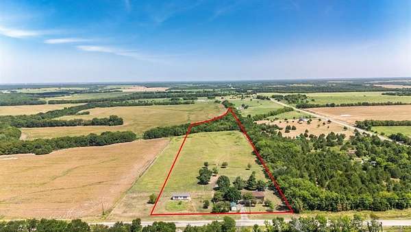 10.5 Acres of Land with Home for Sale in Ladonia, Texas
