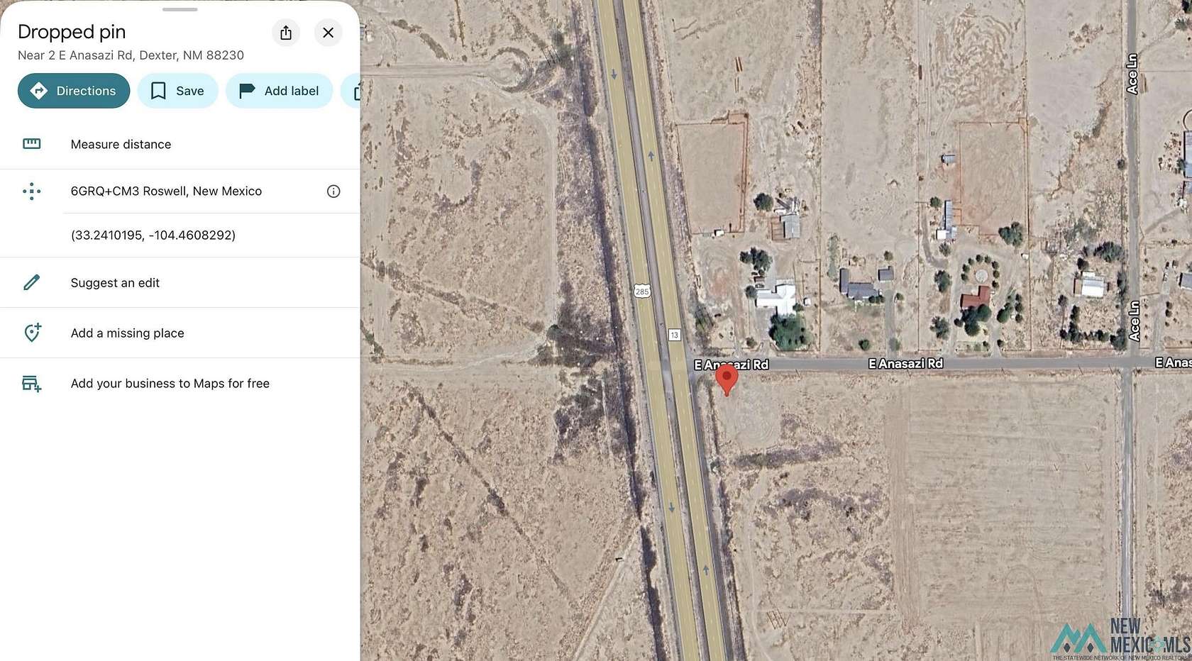 5.7 Acres of Residential Land for Sale in Dexter, New Mexico