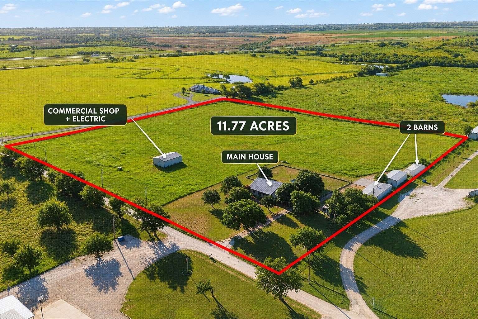11.8 Acres of Land with Home for Sale in Hillsboro, Texas