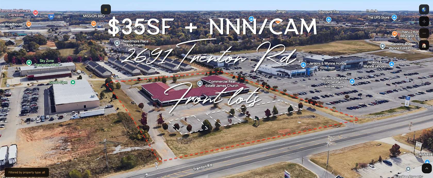 1.4 Acres of Commercial Land for Sale in Clarksville, Tennessee