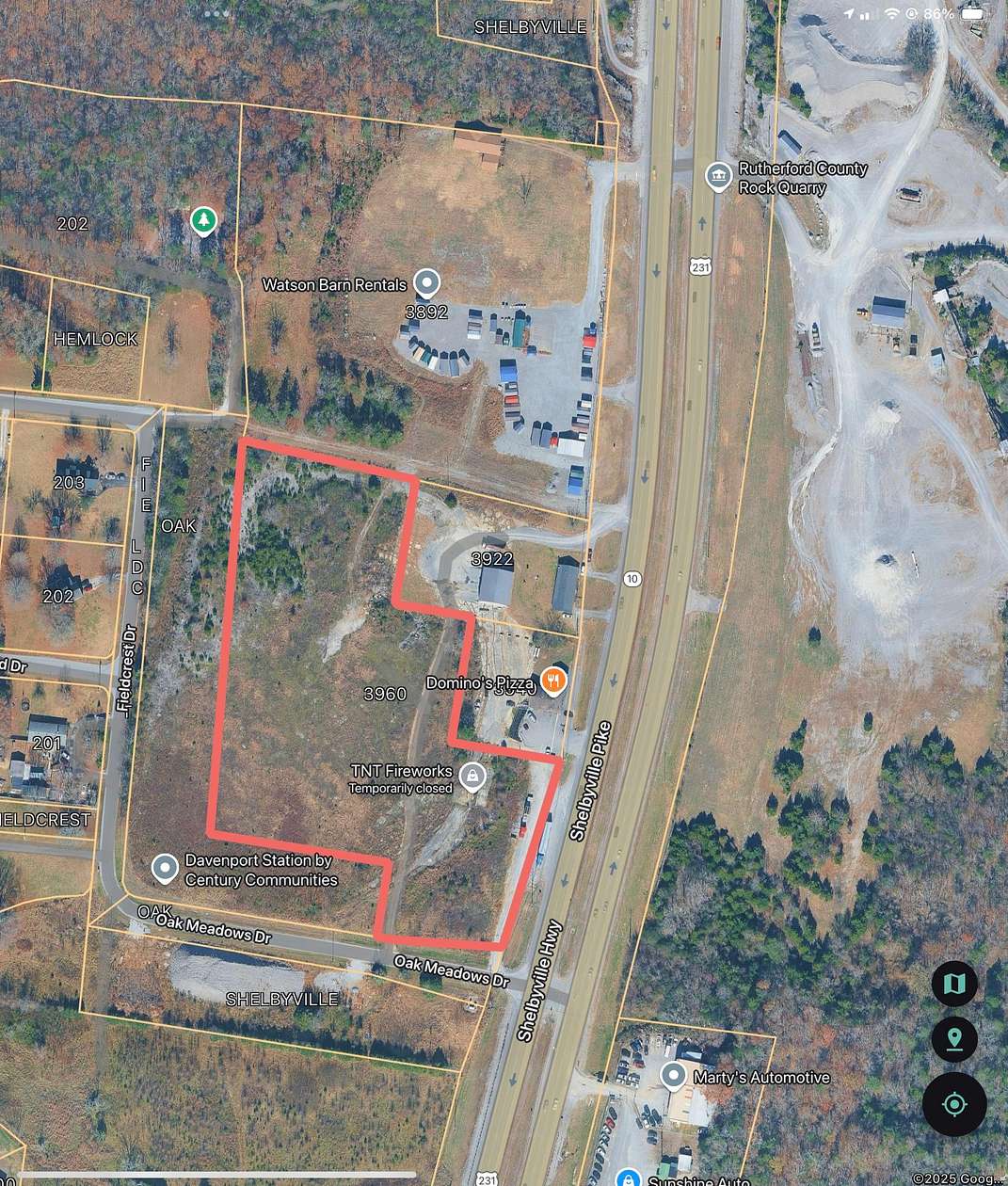 6.6 Acres of Commercial Land for Sale in Murfreesboro, Tennessee