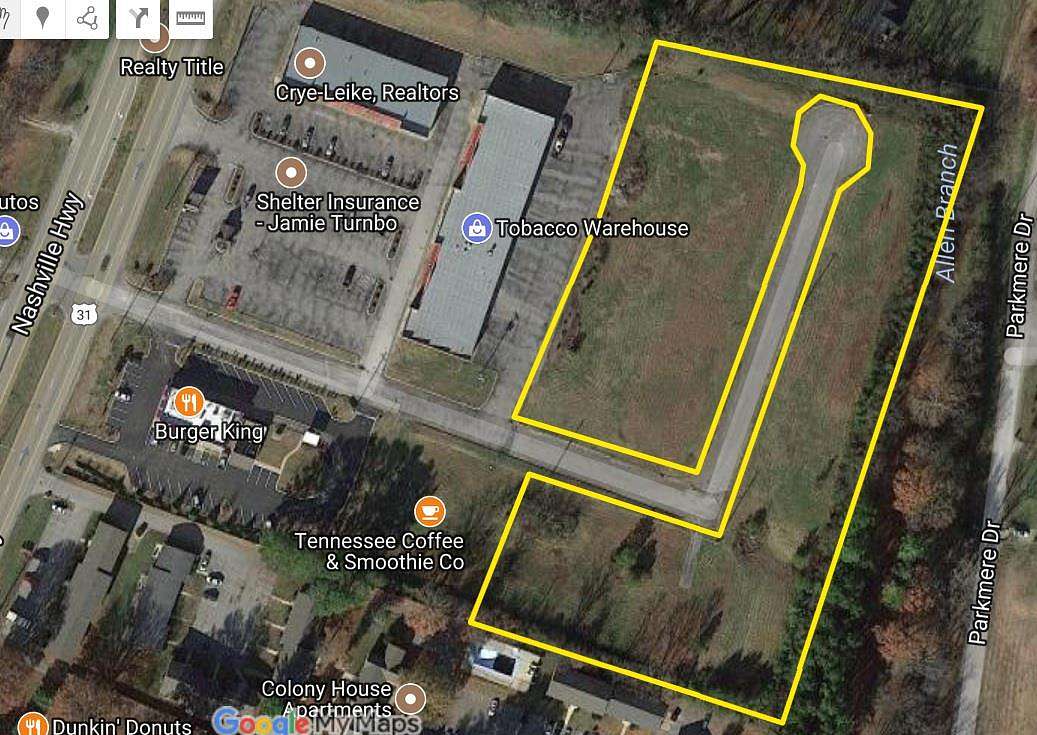 4.54 Acres of Commercial Land for Sale in Columbia, Tennessee