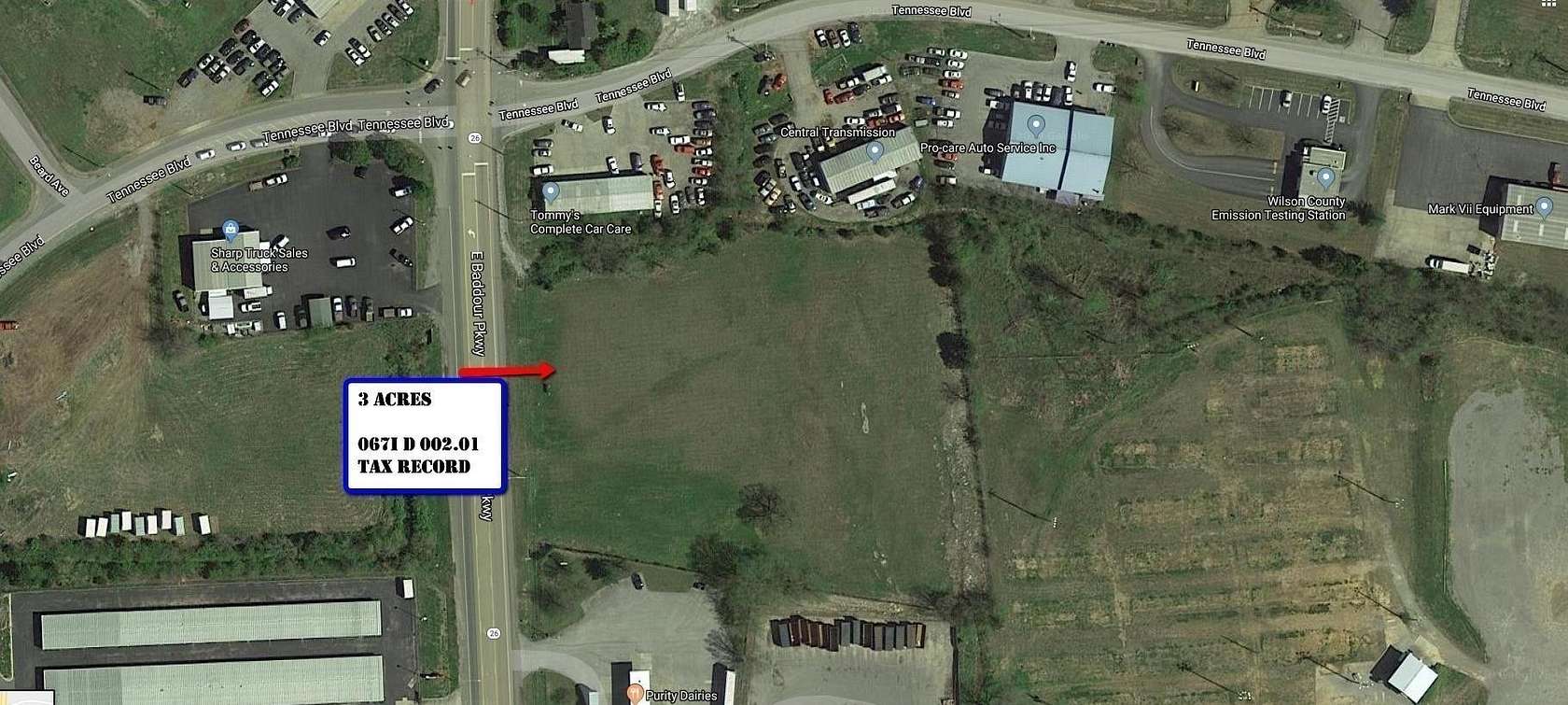 3 Acres of Commercial Land for Sale in Lebanon, Tennessee