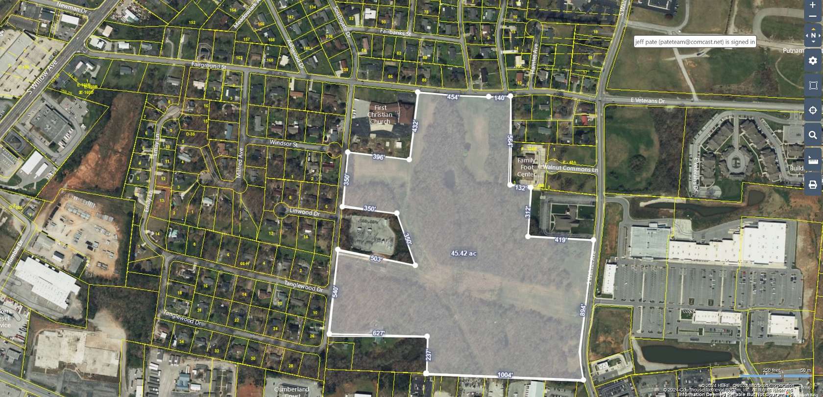 45.4 Acres of Mixed-Use Land for Sale in Cookeville, Tennessee