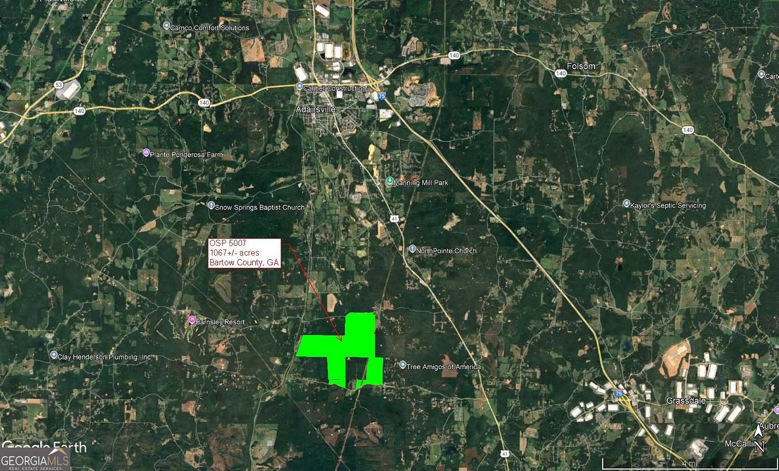 12.8 Acres of Recreational Land for Sale in Cartersville, Georgia