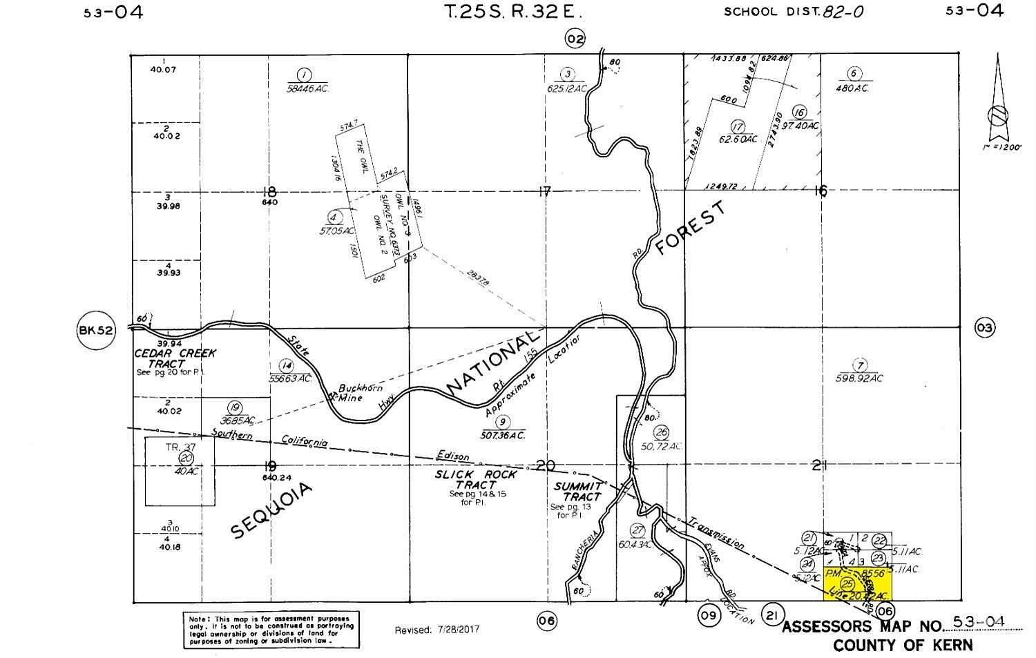 36.5 Acres of Recreational Land for Sale in Wofford Heights, California