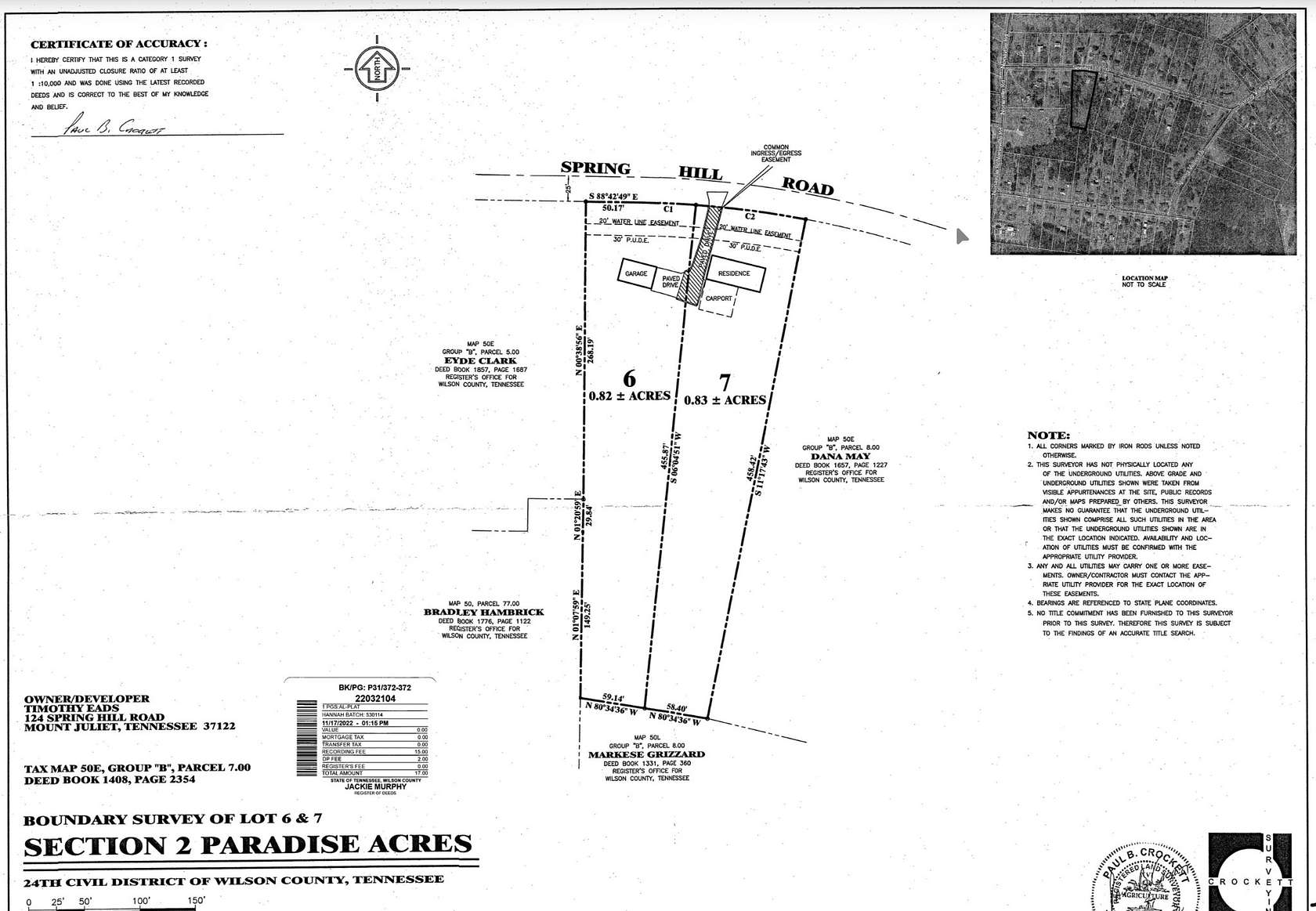 0.83 Acres of Residential Land for Sale in Mount Juliet, Tennessee