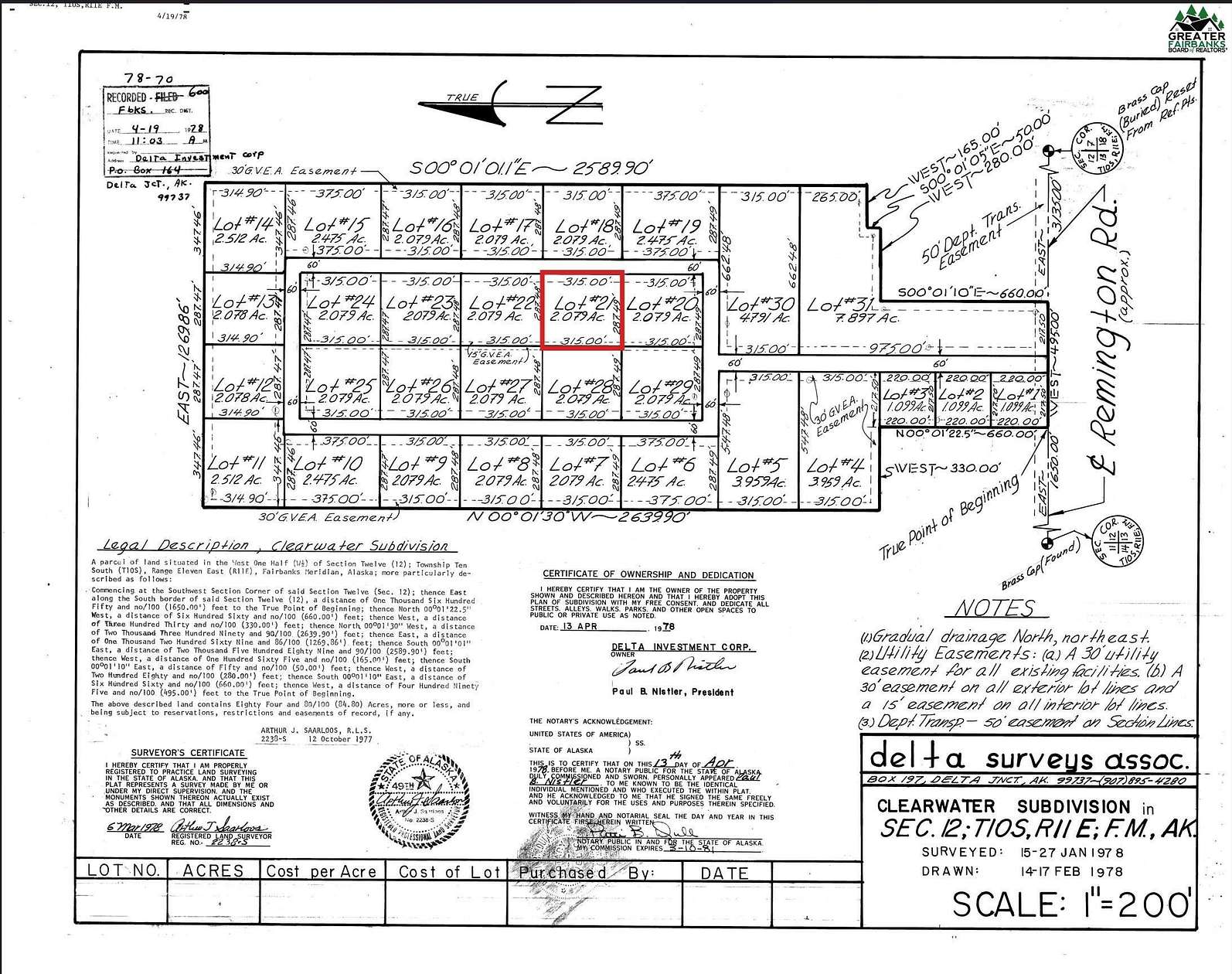 2 Acres of Residential Land for Sale in Delta Junction, Alaska