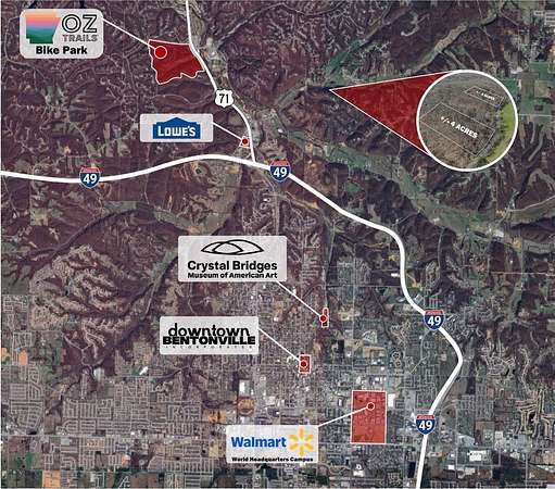 5 Acres of Residential Land for Sale in Bentonville, Arkansas
