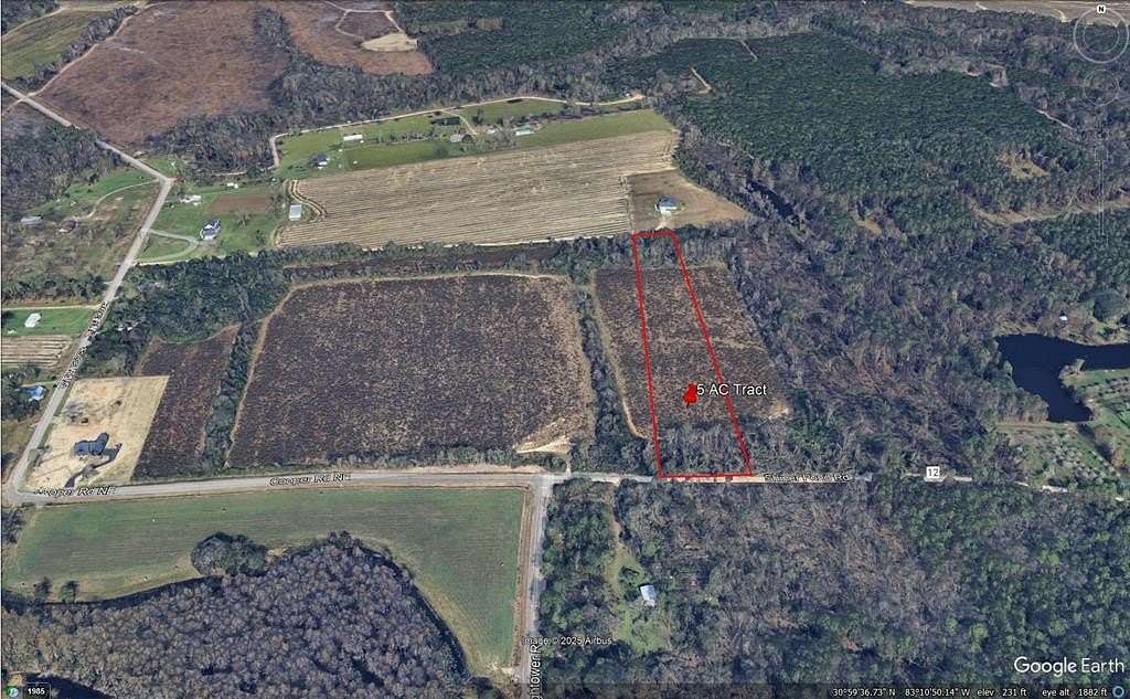 5 Acres of Residential Land for Sale in Lakeland, Georgia