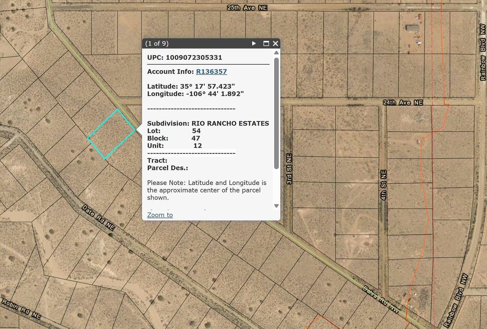 1 Acre of Land for Sale in Rio Rancho, New Mexico