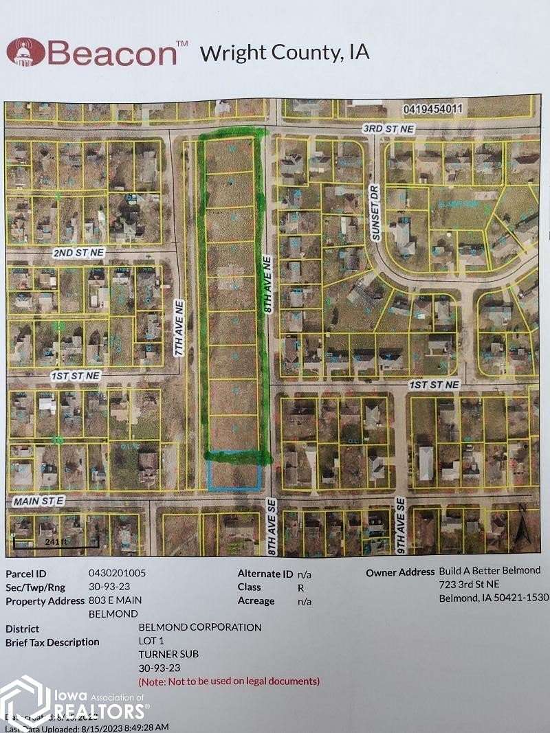 0.33 Acres of Residential Land for Sale in Belmond, Iowa