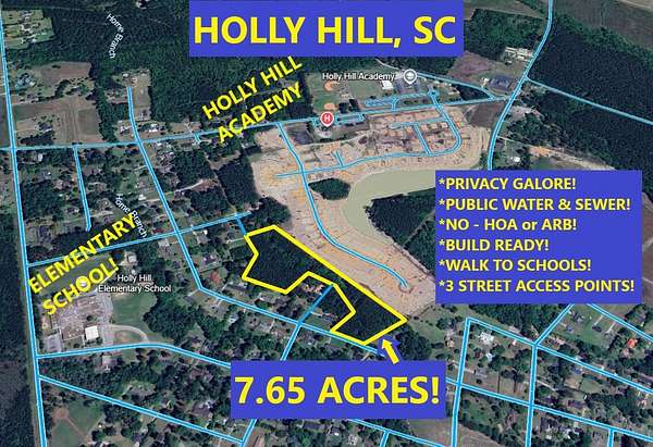 7.65 Acres of Land for Sale in Holly Hill, South Carolina