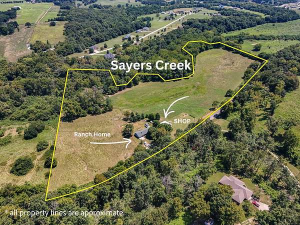 20.3 Acres of Agricultural Land with Home for Sale in Rogersville, Missouri