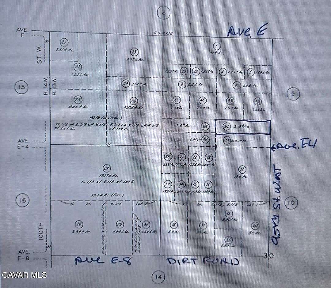2.5 Acres of Land for Sale in Lancaster, California