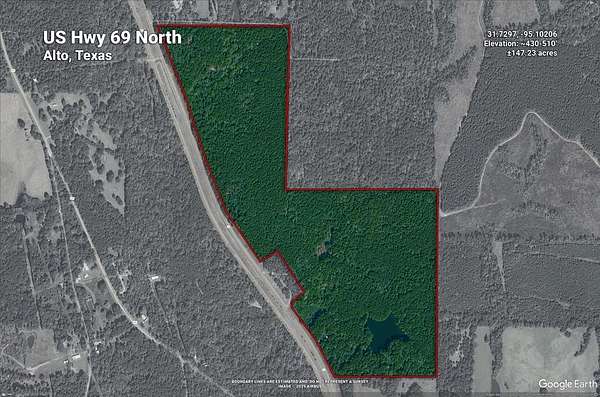 147 Acres of Land for Sale in Alto, Texas