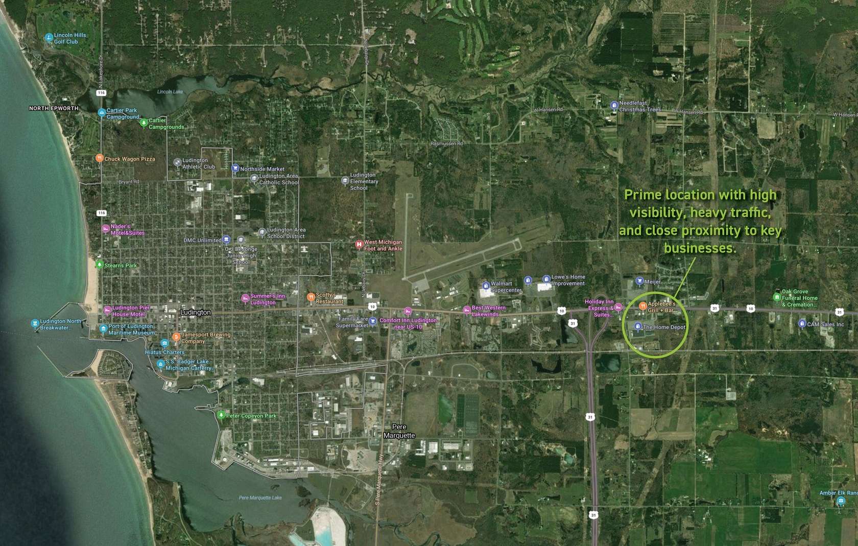0.69 Acres of Commercial Land for Sale in Ludington, Michigan